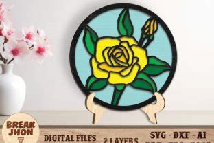 Download Stained Glass Rose Outline SVG File - SVG Design Printable