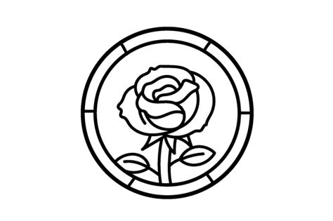 Download Stained Glass Rose Outline SVG File - SVG Design Silhouette Free PSD Mockups