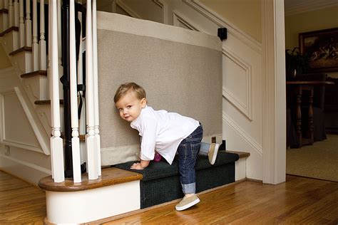 Cheap way to child proof a stairway with banisters which are too wide