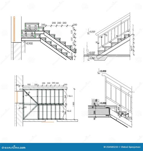 Stairs Architecture Drawing Plan