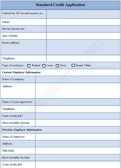 Download Credit Application Form 06 Application form, Job application
