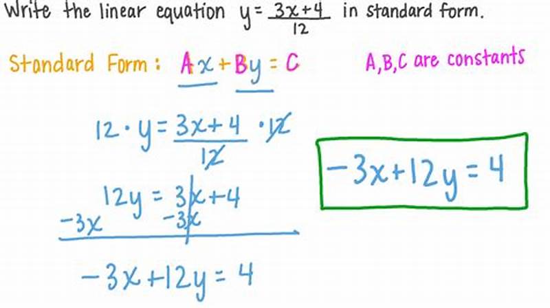 Standard Form Equation Example
