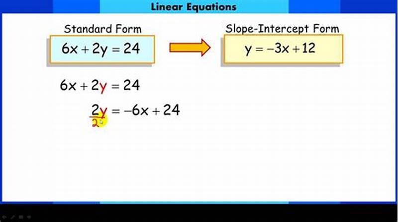 Standard Form To Slope Intercept Form Examples