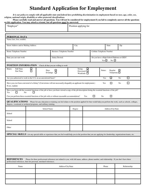 13 Basic Job Application Forms & Templates (Printable)