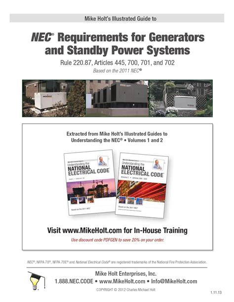 Standby power systems and generators updates NEC 2023