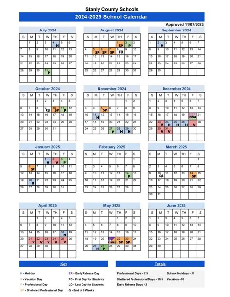 Stanly County Schools Calendar