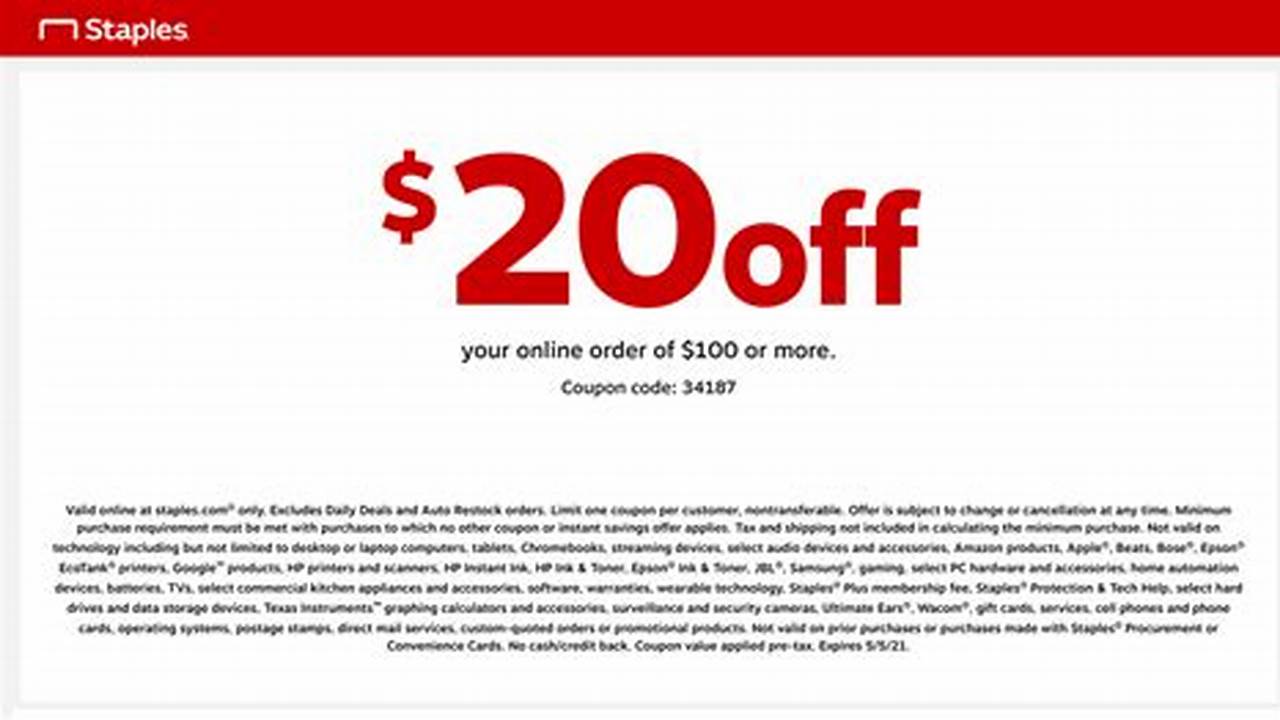 Staples Coupon Code 2024