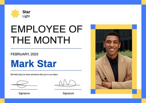 Star Of The Month Certificate Template