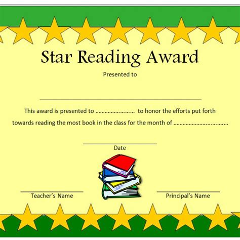 Awesome Star Reader Certificate Template