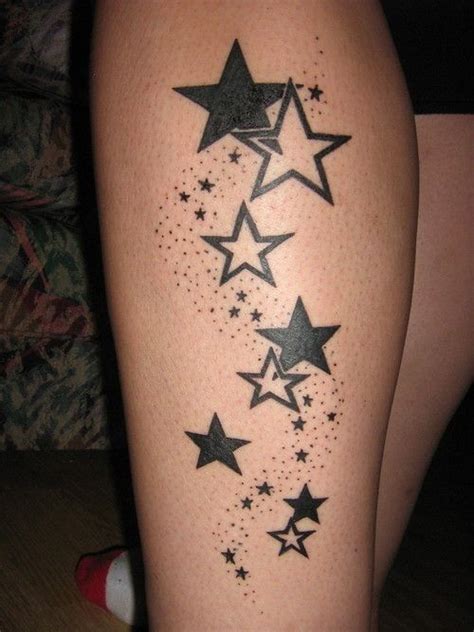 11 Small Stars Tattoos On Thigh