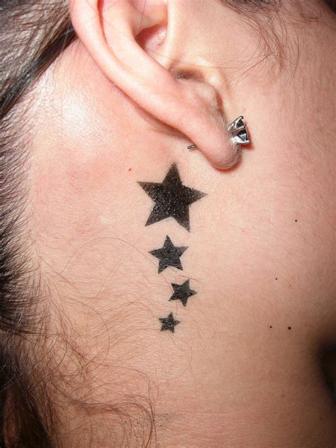 Star Tattoos On The Neck
