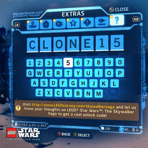 Star Wars Lego Codes
