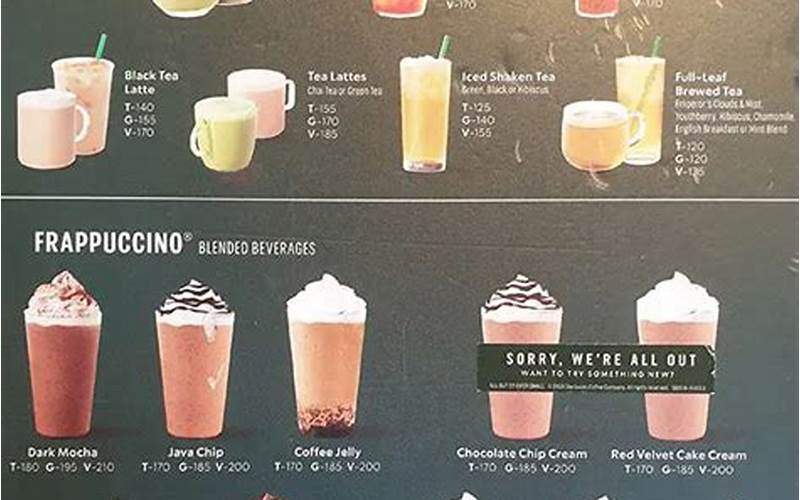 Starbucks Menu Philippines