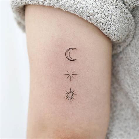 Stars Moon And Sun Tattoos