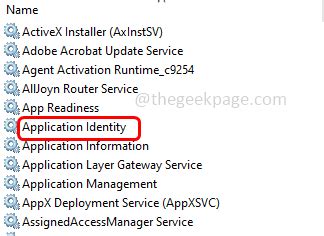 Start Application Identity Service
