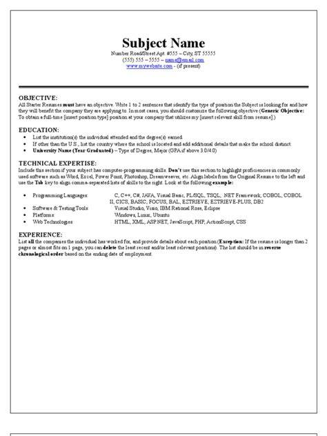 Starter Resume Template