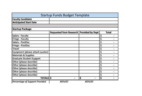 Startup Expenses Template