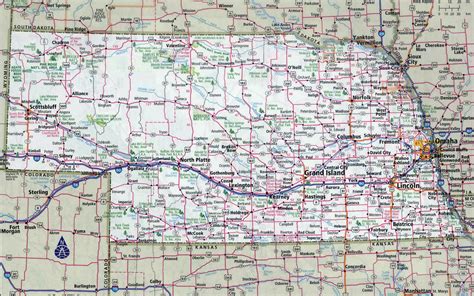 State Map Of Nebraska With Cities