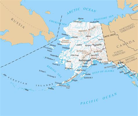 Alaska State Highway Map Cities And Towns Map