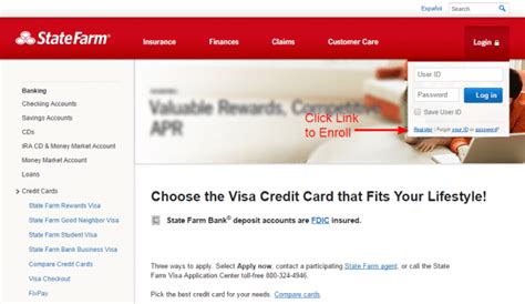 State Farm Credit Card Online transactions