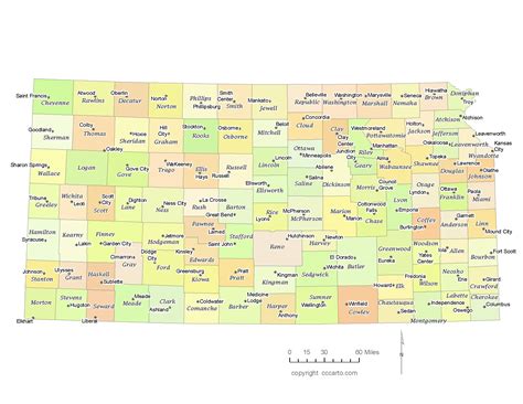 State Of Kansas Map With Counties