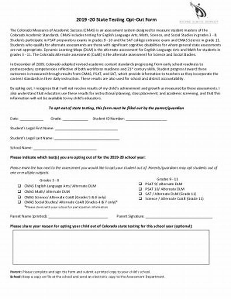 State Testing Opt Out Form