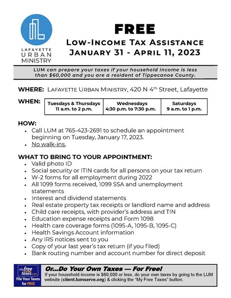 State and Local Free Tax Assistance Programs