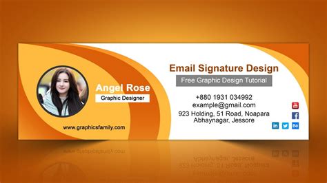 Free Modern Email Signature Template Design GraphicsFamily