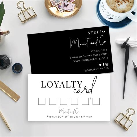Feminine Loyalty Card Template Printable Beauty Salon Rewards Cards