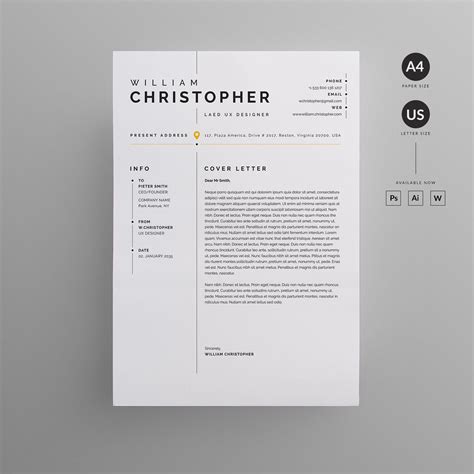 CV Resume Template With Photo Paper Stationery CV Template Etsy