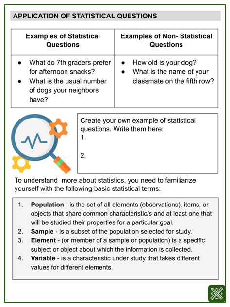 Statistical Vs Non Statistical Questions Worksheet