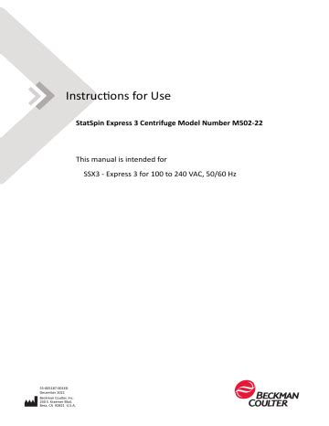 Statspin Express 3 Service Manual
