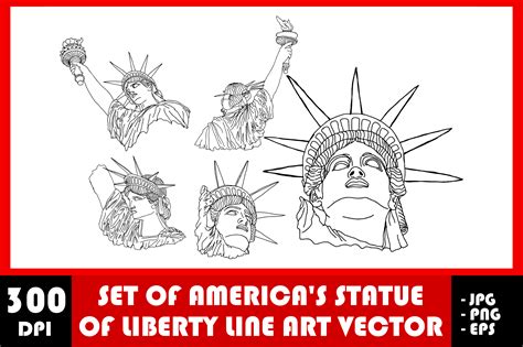 Download Statue of Liberty Line Drawing For Crafts