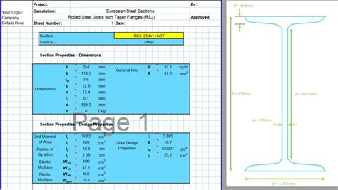 Unleash the Power of Steel: Elevate your Building Designs with our Comprehensive Steel Beam Properties Spreadsheet