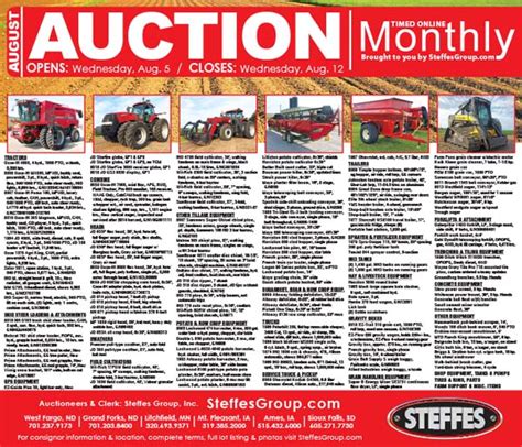 Steffes Auction Calendar