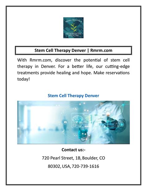 Stem Cell Therapy in Denver: Finding Relief