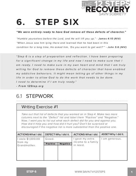 Step 6 Aa Worksheet