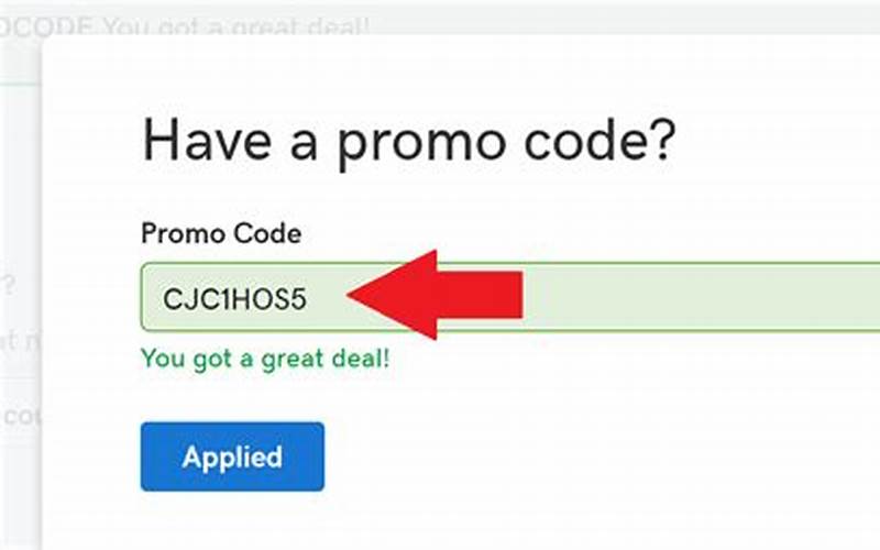 Step Three: Entering Your Promo Code