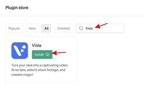 Step 1: Install the Visla ChatGPT Plugin