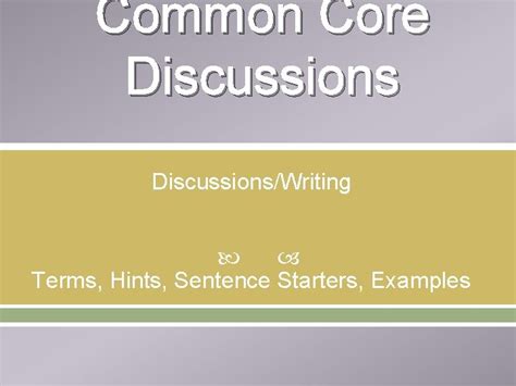 Step 1: Preliminary Discussions and Essential Terms