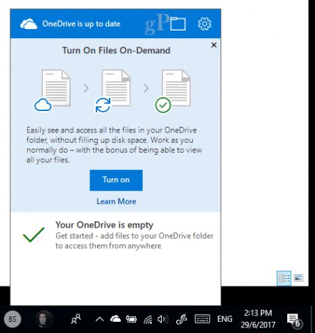 Step 2: Set up OneDrive Files on Demand to sync files and folders