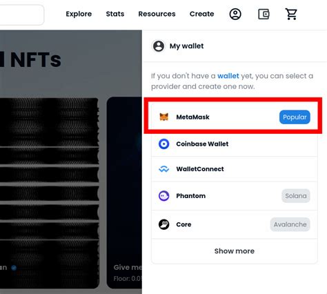 Step 2. Sync the MetaMask Wallet with Opensea.io