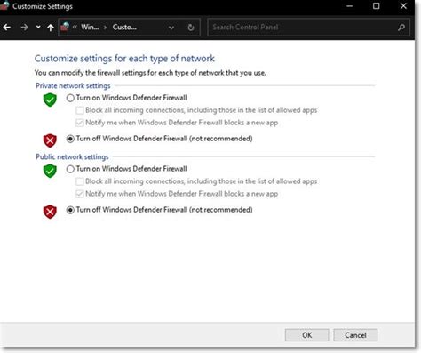 Step 4 – Disable Firewalls
