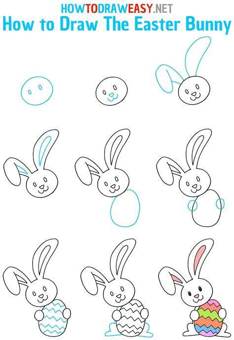 Step By Step Drawing Easter Bunny