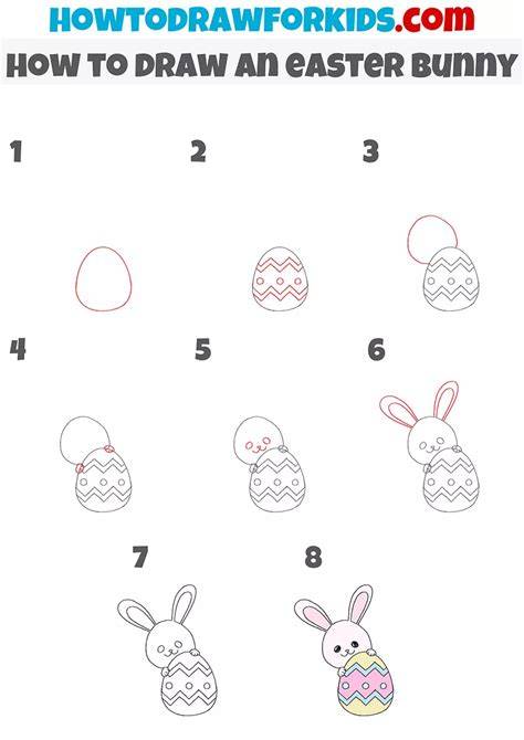 Step By Step Easter Bunny Drawing