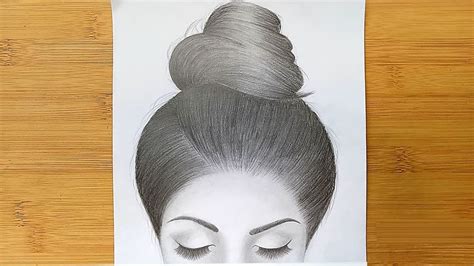 Step By Step How To Draw Shade Realistic Hair Bun With Pencils
