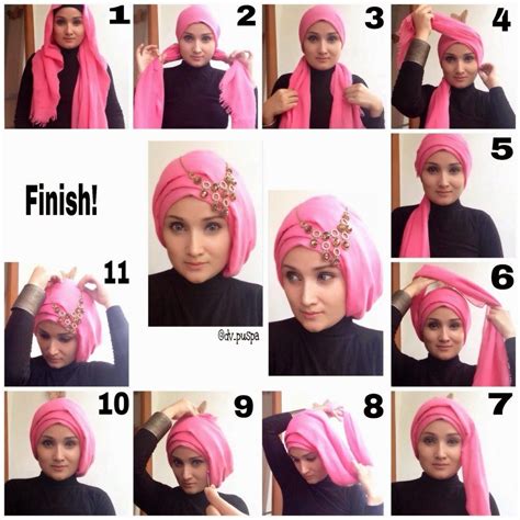 Step By Step Simple Turban Style Hijab Tutorial