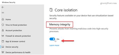 Step to Enable Memory Integrity on Windows 11