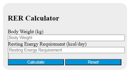 Step-by-Step Guide to Calculating RER (Resting Energy Requirement)