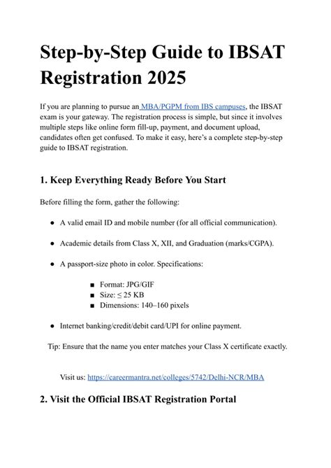 Step-by-Step Registration Instructions